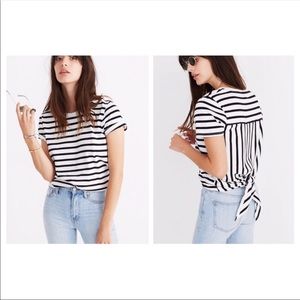 Madewell stripe top with tie back